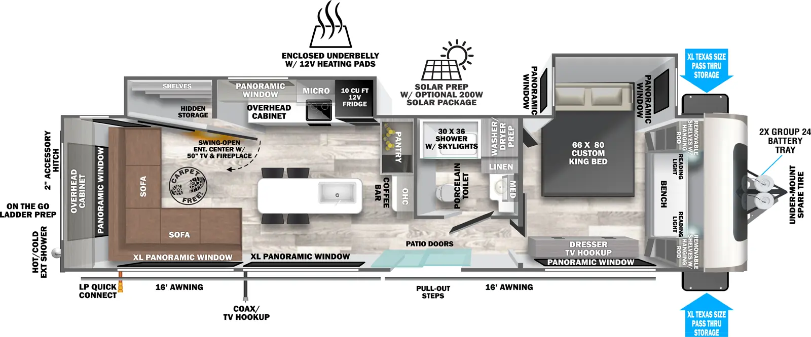 Hemisphere Travel Trailers 322VIEW Floorplan